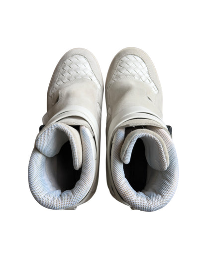 Bottega Veneta Intrecciato Leather Double Strap Buckle High-Top Sneaker