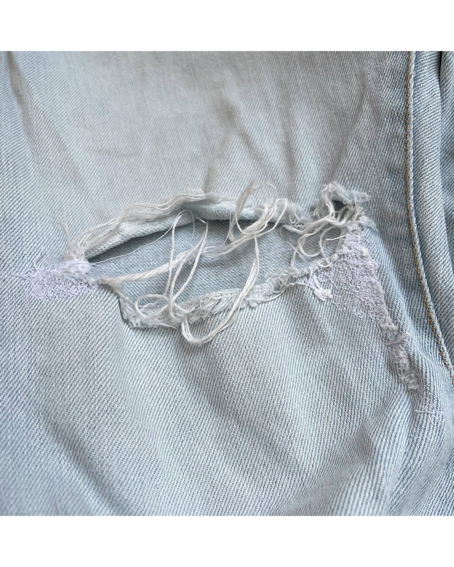 Saint Laurent D01 Light Blue Stone Wash Distressed Denim Jeans