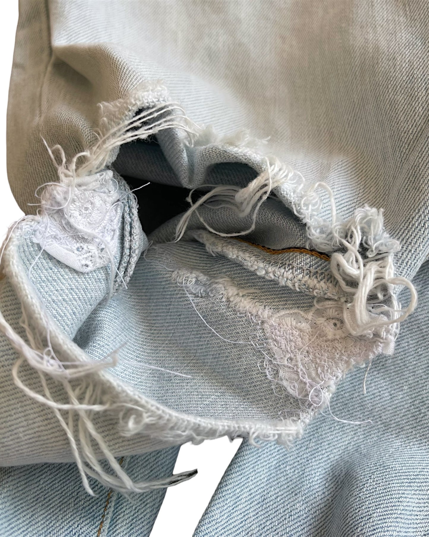 Saint Laurent D01 Light Blue Stone Wash Distressed Denim Jeans
