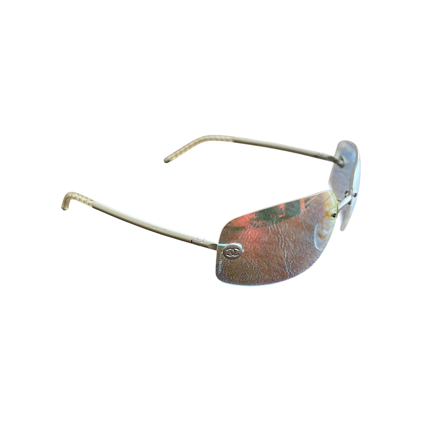 Chanel Vintage CC Light UV Tinted Rimless Sunglasses