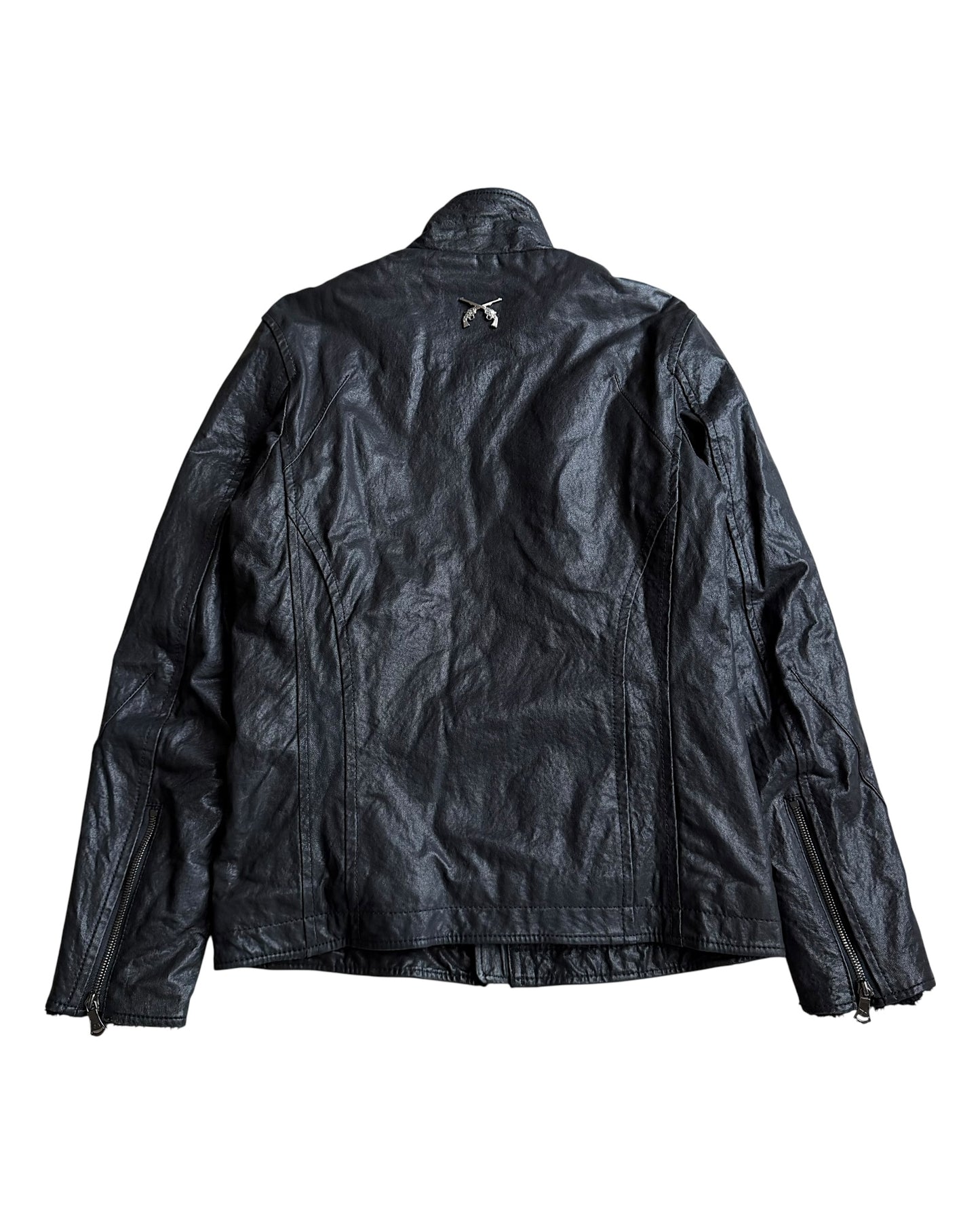 Roarguns 2000s Fleece Lined Sheepskin Leather Riders Jacket