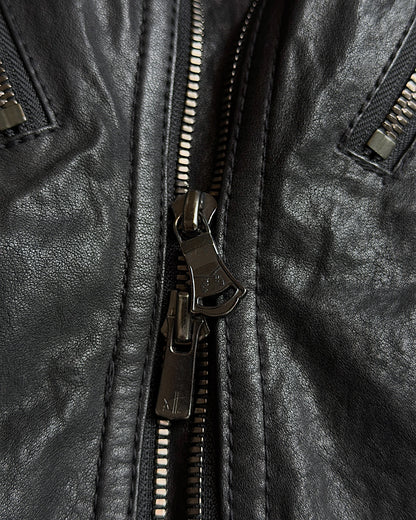 Roarguns 2000s Fleece Lined Sheepskin Leather Riders Jacket