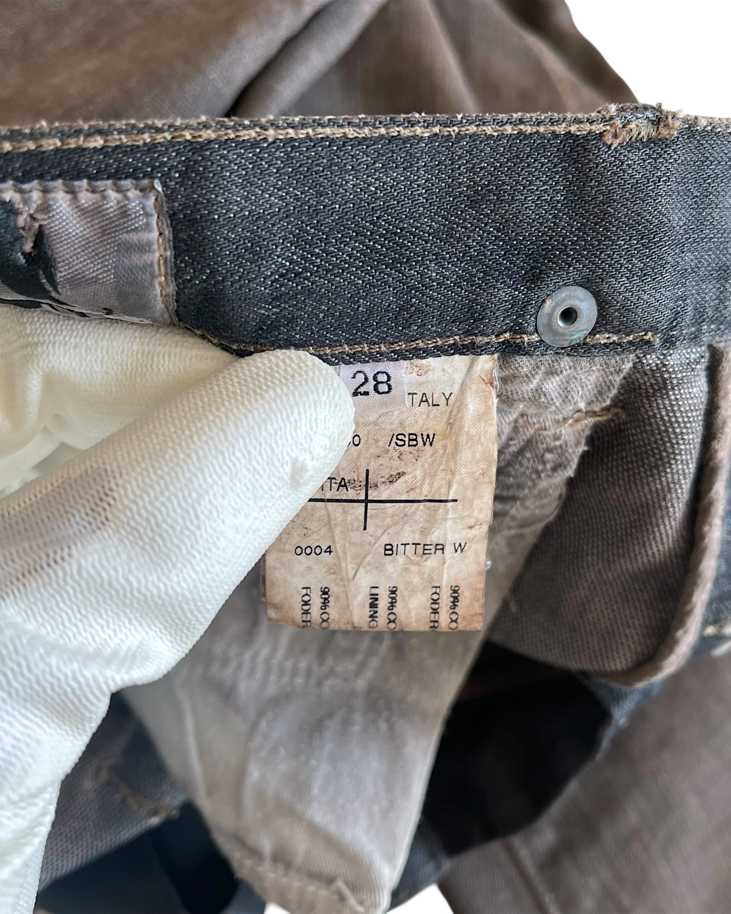 Rick Owens Drkshdw FW2009 "Crust" Bitter Coated Detroit Cut Denim Jeans