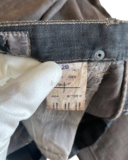 Rick Owens Drkshdw FW2009 "Crust" Bitter Coated Detroit Cut Denim Jeans