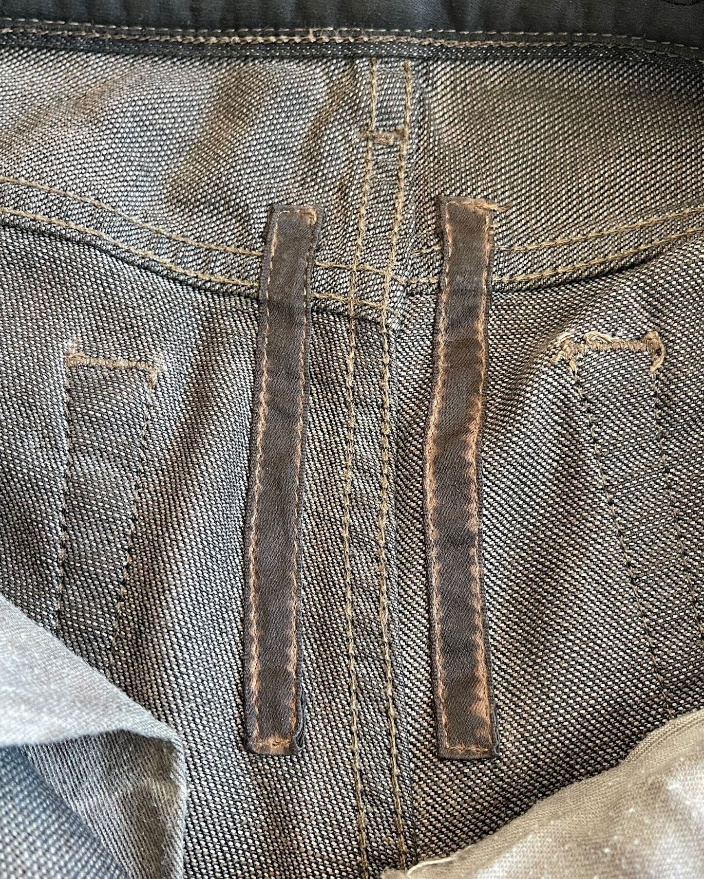 Rick Owens Drkshdw FW2009 "Crust" Bitter Coated Detroit Cut Denim Jeans