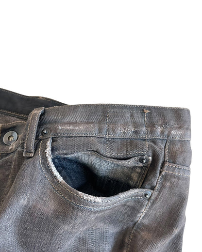 Rick Owens Drkshdw FW2009 "Crust" Bitter Coated Detroit Cut Denim Jeans