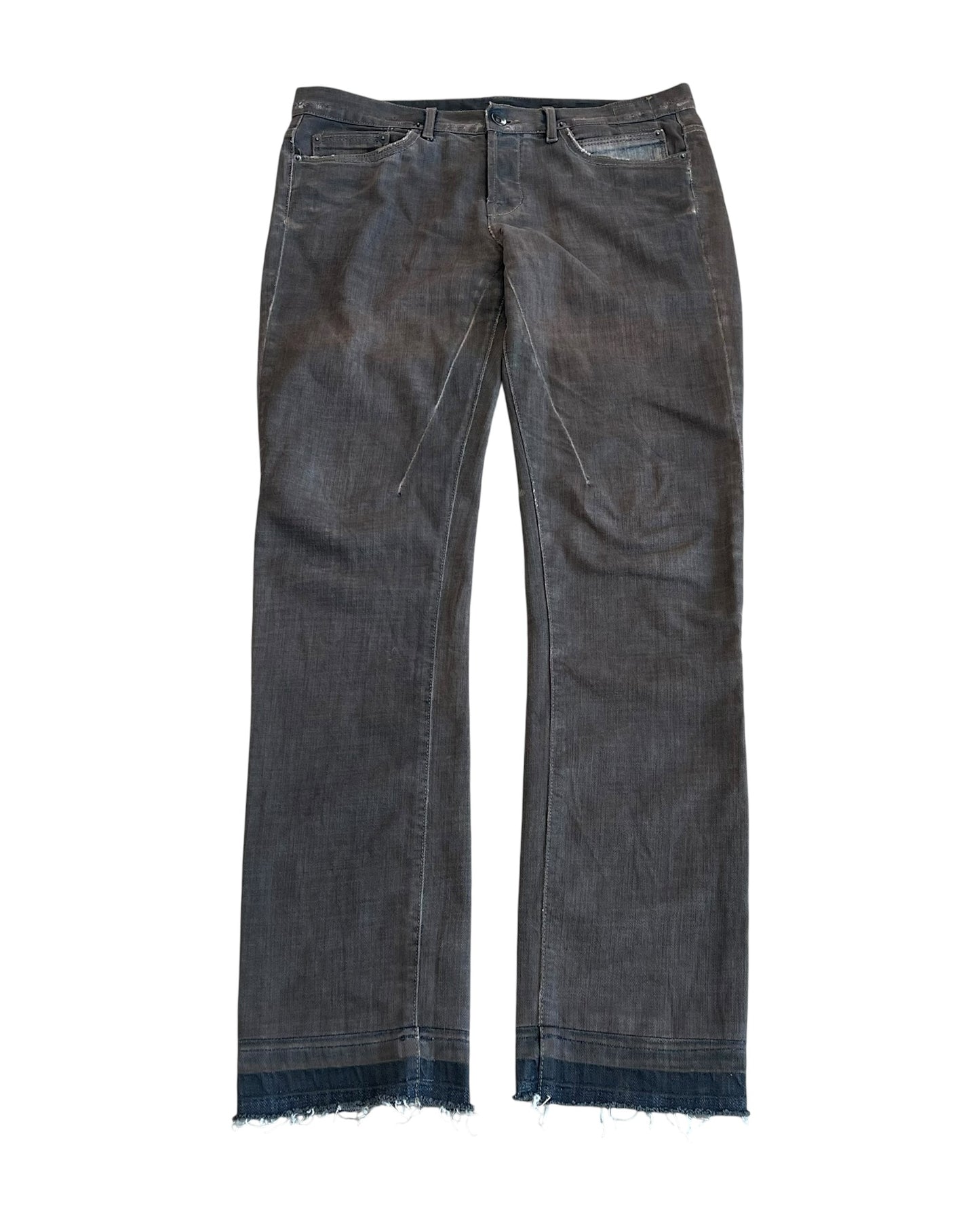 Rick Owens Drkshdw FW2009 "Crust" Bitter Coated Detroit Cut Denim Jeans