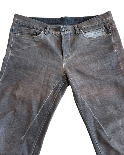 Rick Owens Drkshdw FW2009 "Crust" Bitter Coated Detroit Cut Denim Jeans
