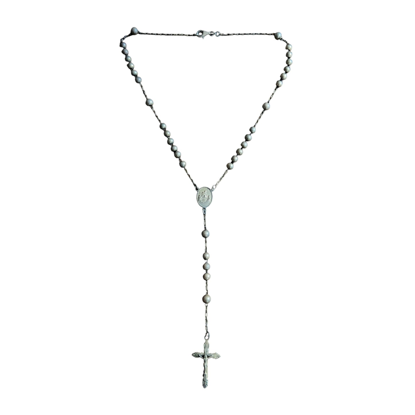 Dolce & Gabbana 925 Silver Cross Rosary Necklace