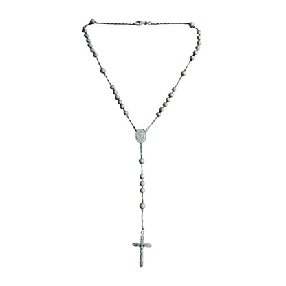Dolce & Gabbana 925 Silver Cross Rosary Necklace