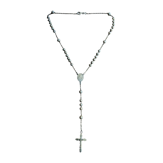 Dolce & Gabbana 925 Silver Cross Rosary Necklace