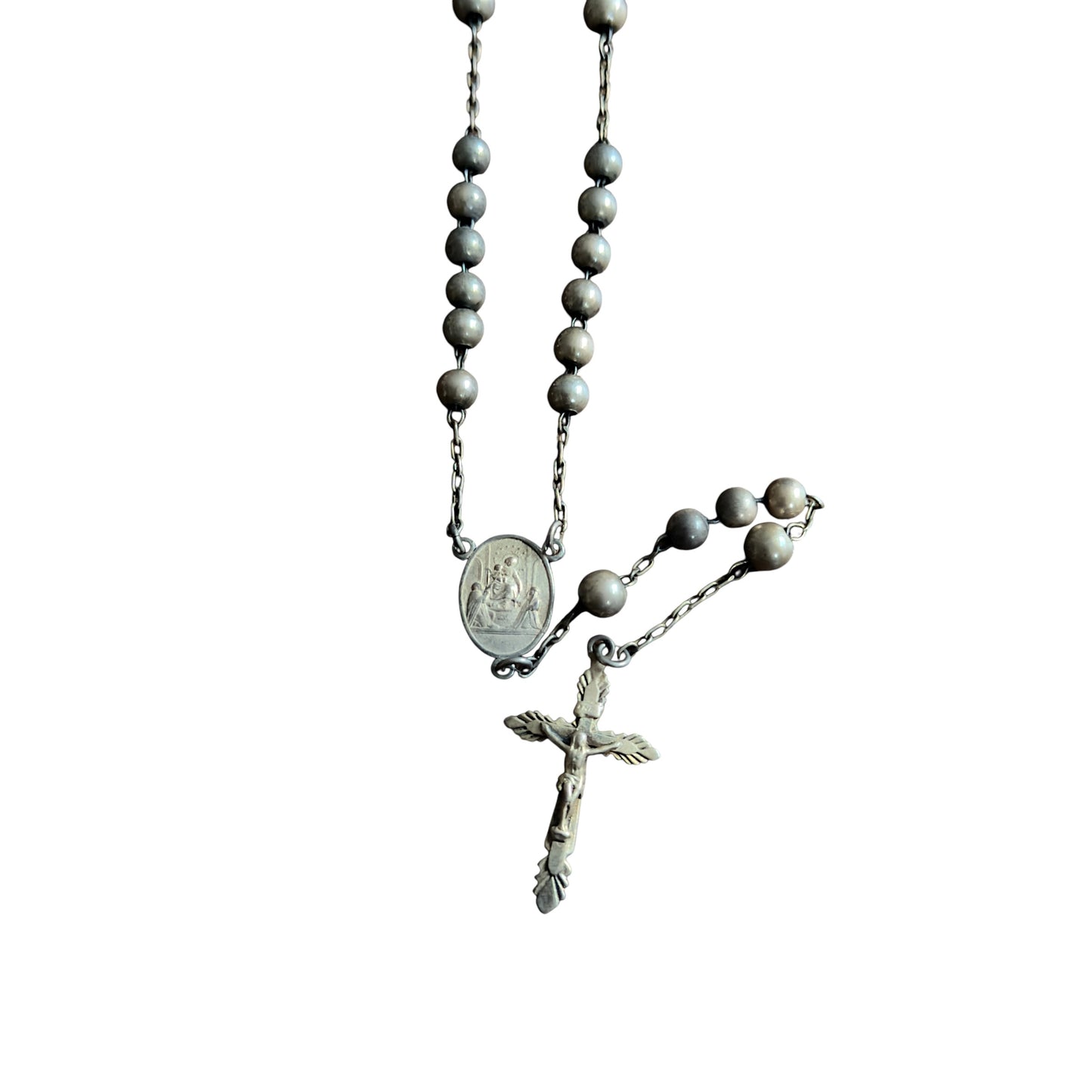 Dolce & Gabbana 925 Silver Cross Rosary Necklace