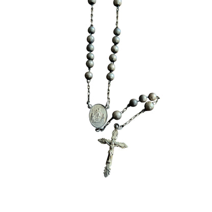 Dolce & Gabbana 925 Silver Cross Rosary Necklace