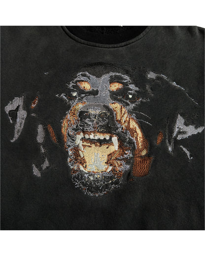 Givenchy Riccardo Tisci Embroidered Rottweiler Dog Sweatshirt