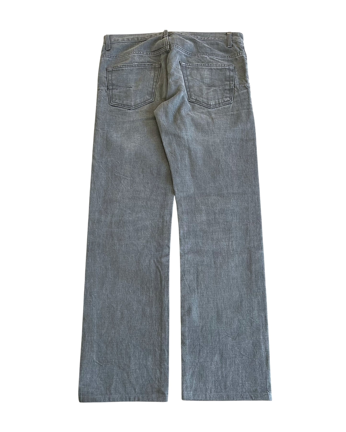 Dior Homme SS2010 Stone Grey Washed Distressed Straight Denim Jeans