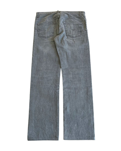 Dior Homme SS2010 Stone Grey Washed Distressed Straight Denim Jeans