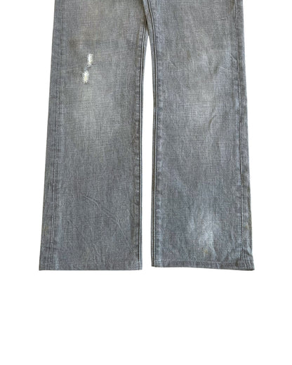 Dior Homme SS2010 Stone Grey Washed Distressed Straight Denim Jeans