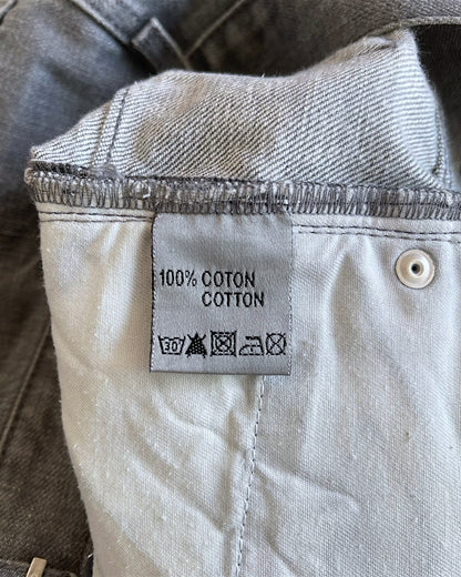 Dior Homme SS2010 Stone Grey Washed Distressed Straight Denim Jeans