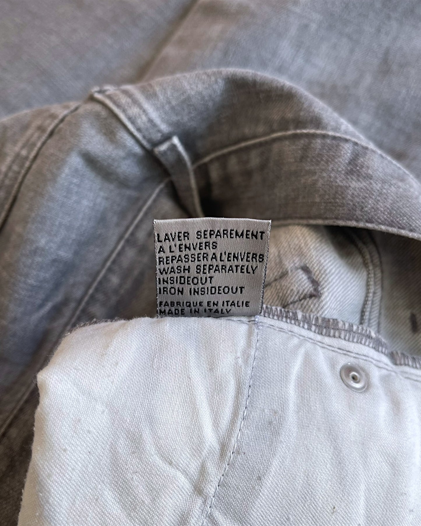 Dior Homme SS2010 Stone Grey Washed Distressed Straight Denim Jeans