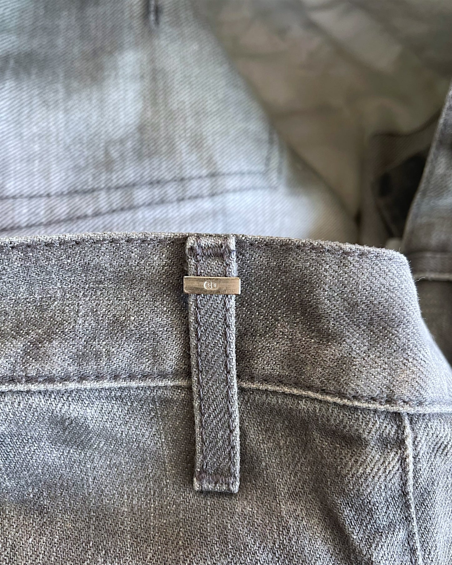 Dior Homme SS2010 Stone Grey Washed Distressed Straight Denim Jeans