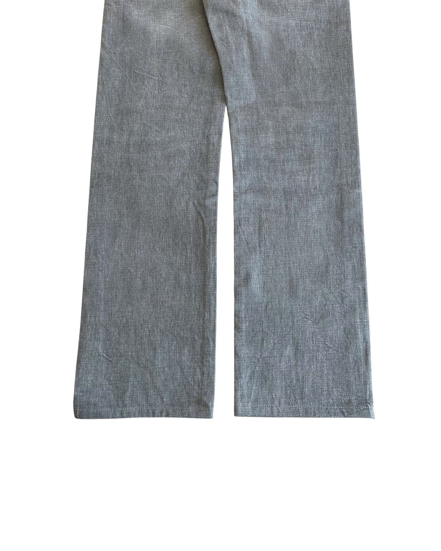 Dior Homme SS2010 Stone Grey Washed Distressed Straight Denim Jeans