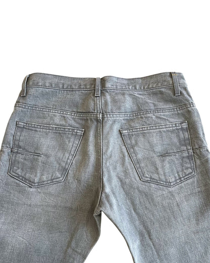 Dior Homme SS2010 Stone Grey Washed Distressed Straight Denim Jeans