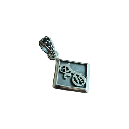 A&G Rock Black Diamond 925 Silver Engraved Pendant
