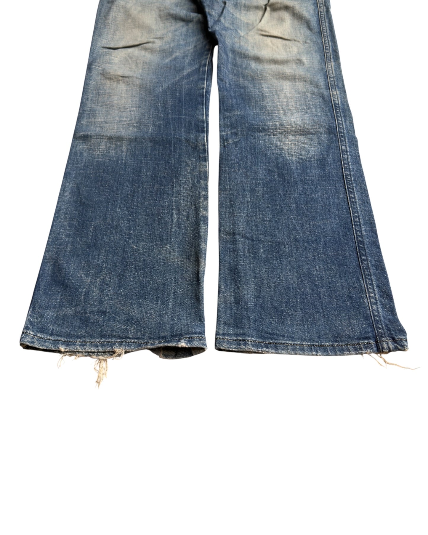 Diesel 2000s Sand Light Wash Leather Detail Denim Jeans