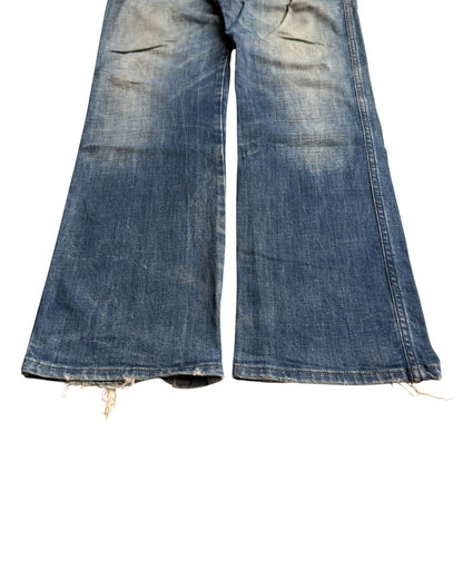 Diesel 2000s Sand Light Wash Leather Detail Denim Jeans