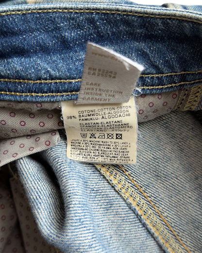 Diesel 2000s Sand Light Wash Leather Detail Denim Jeans