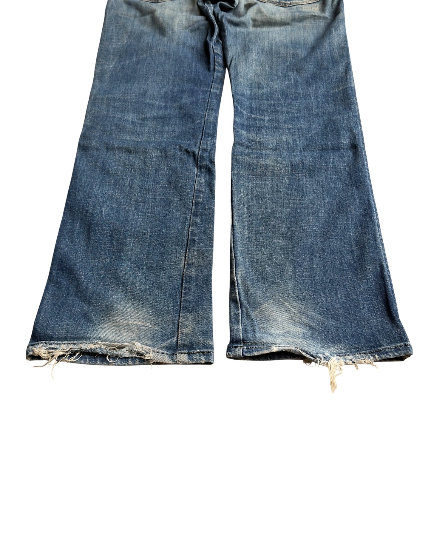 Diesel 2000s Sand Light Wash Leather Detail Denim Jeans