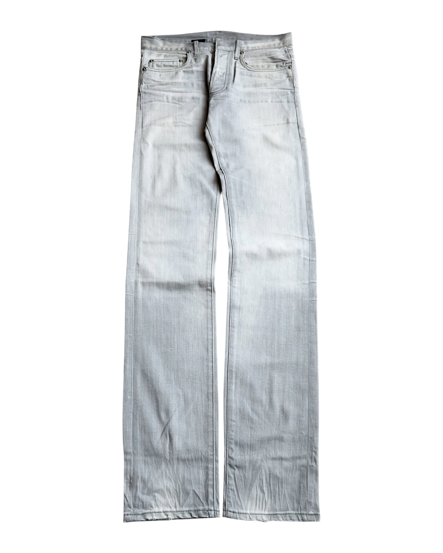 Dior Homme SS2006 White Wash Light Grey Skinny Denim Jeans