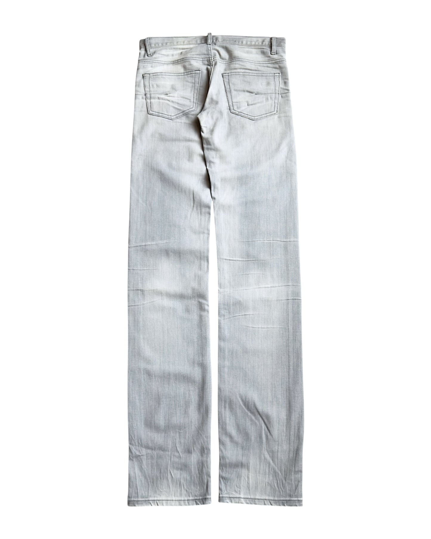 Dior Homme SS2006 White Wash Light Grey Skinny Denim Jeans