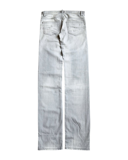 Dior Homme SS2006 White Wash Light Grey Skinny Denim Jeans