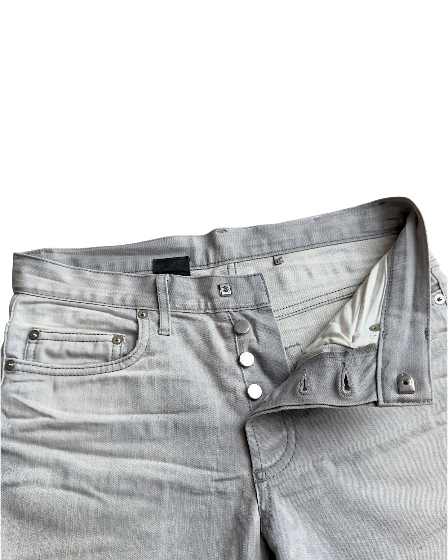 Dior Homme SS2006 White Wash Light Grey Skinny Denim Jeans