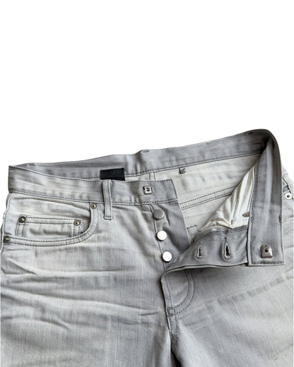 Dior Homme SS2006 White Wash Light Grey Skinny Denim Jeans