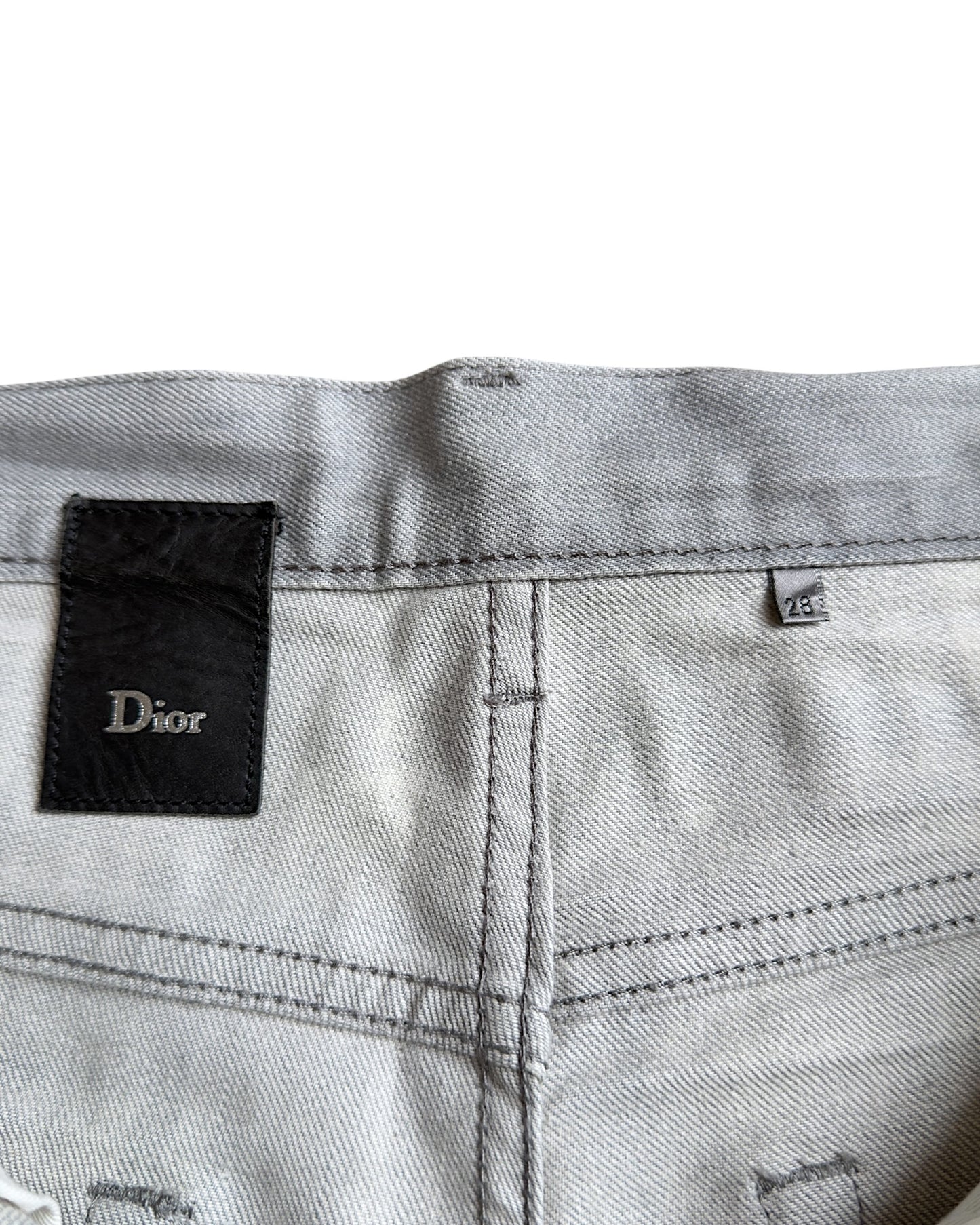Dior Homme SS2006 White Wash Light Grey Skinny Denim Jeans