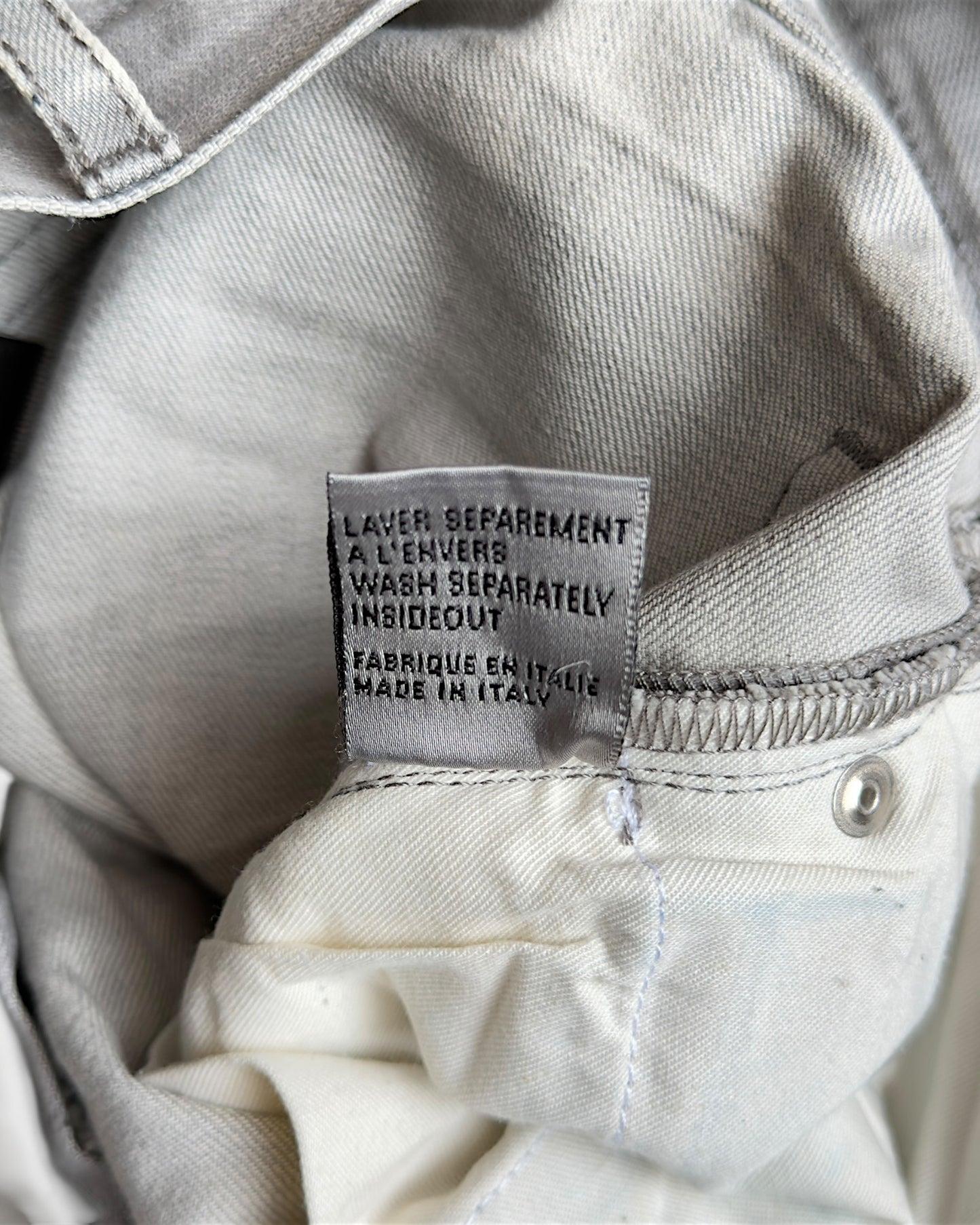 Dior Homme SS2006 White Wash Light Grey Skinny Denim Jeans