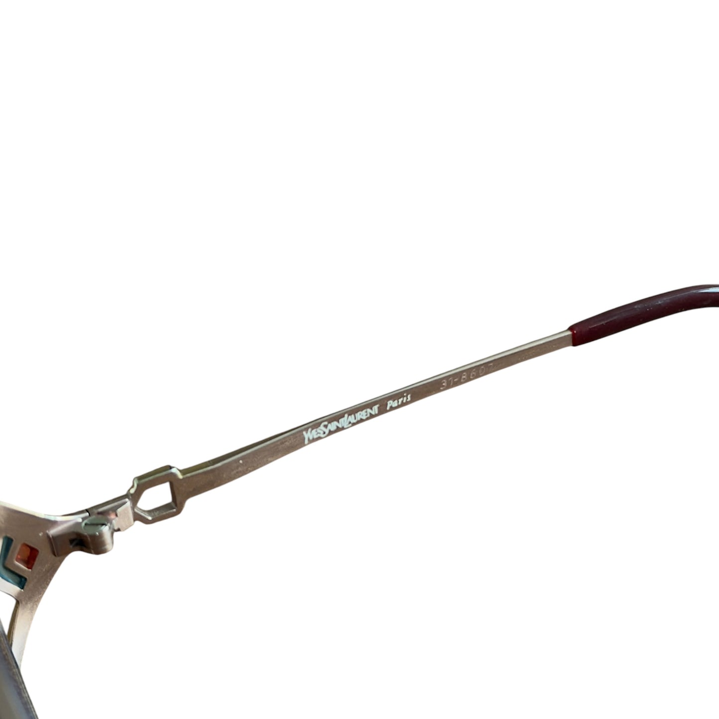 Yves Saint Laurent 2000s Stained Glass Openwork Blue Light Tint Glasses