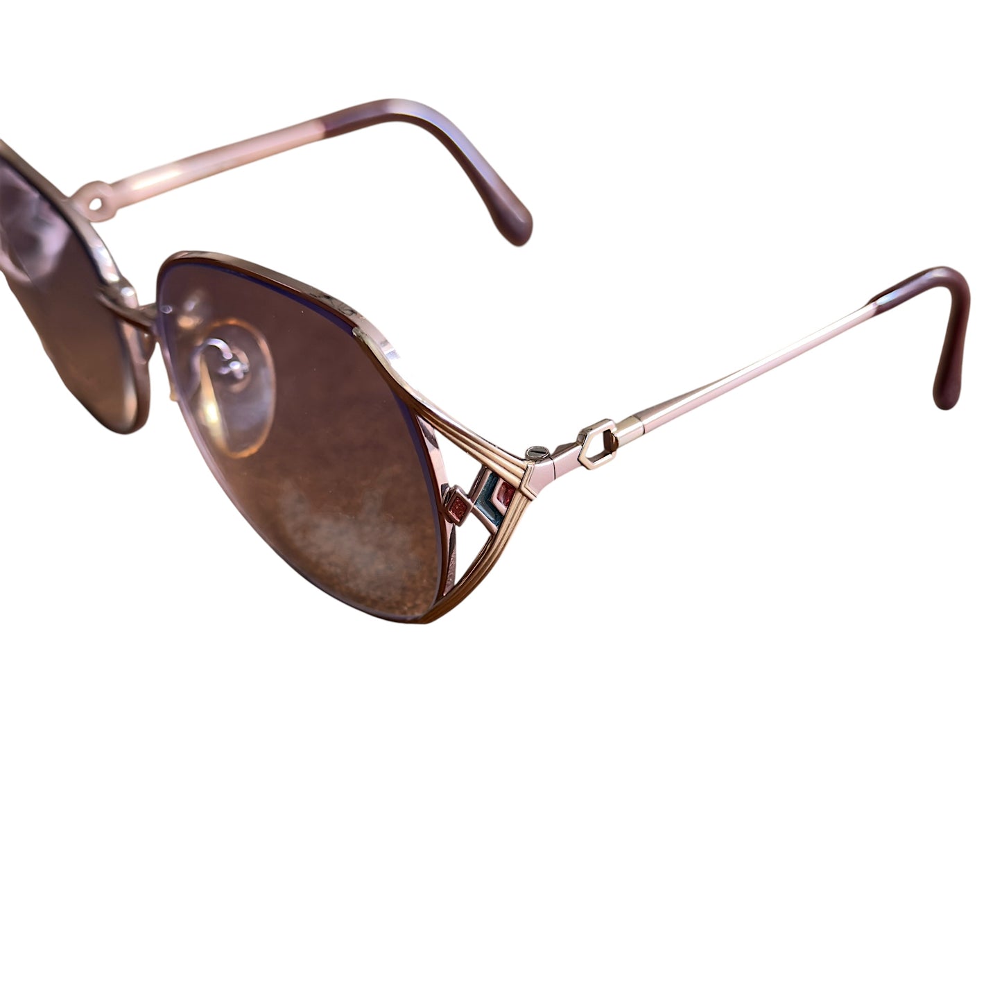 Yves Saint Laurent 2000s Stained Glass Openwork Blue Light Tint Glasses