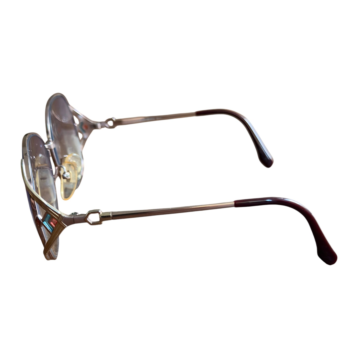 Yves Saint Laurent 2000s Stained Glass Openwork Blue Light Tint Glasses