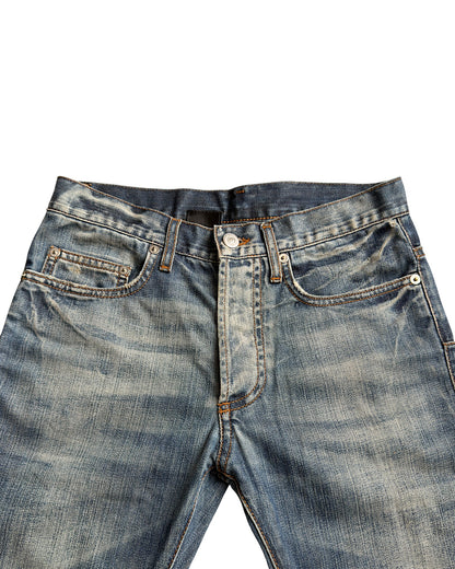Dior Homme SS2009 "Planisphère" Washed Blue Skinny Denim Jeans