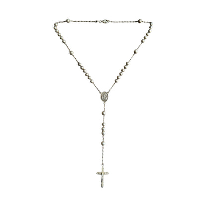 Dolce & Gabbana 925 Silver Cross Rosary Necklace