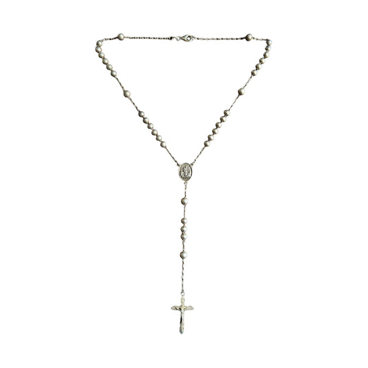 Dolce & Gabbana 925 Silver Cross Rosary Necklace