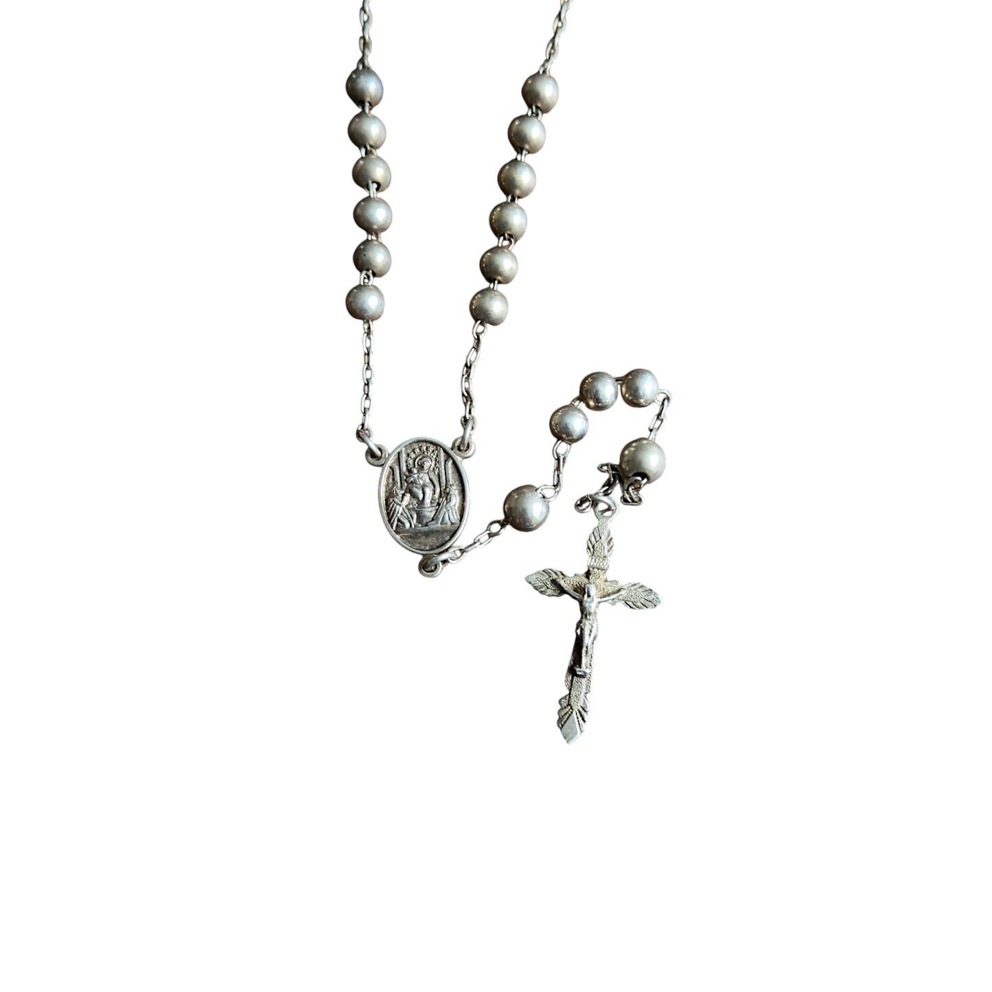 Dolce & Gabbana 925 Silver Cross Rosary Necklace