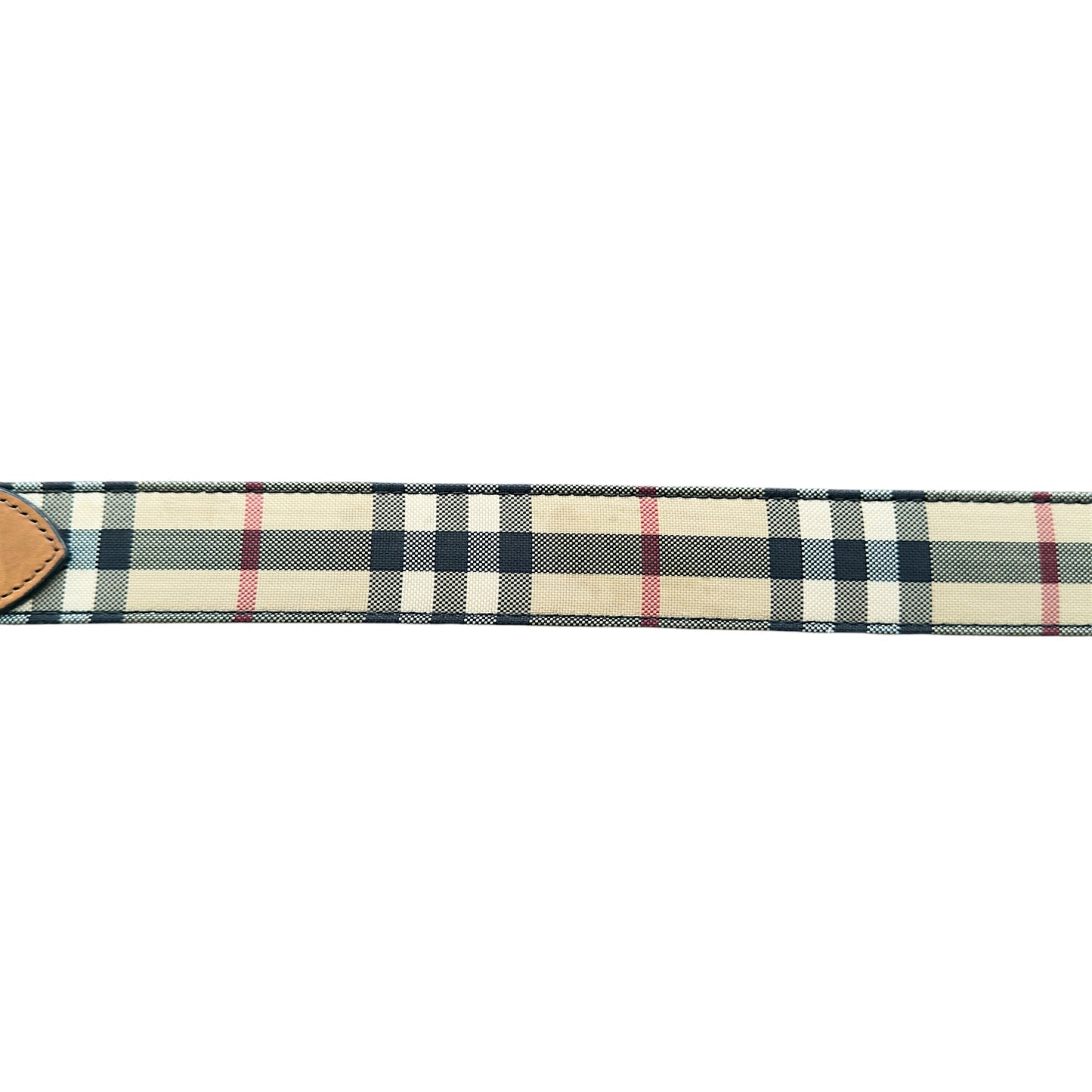 Burberry Engraved Buckle Leather Check Belt