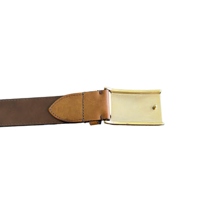 Burberry Engraved Buckle Leather Check Belt