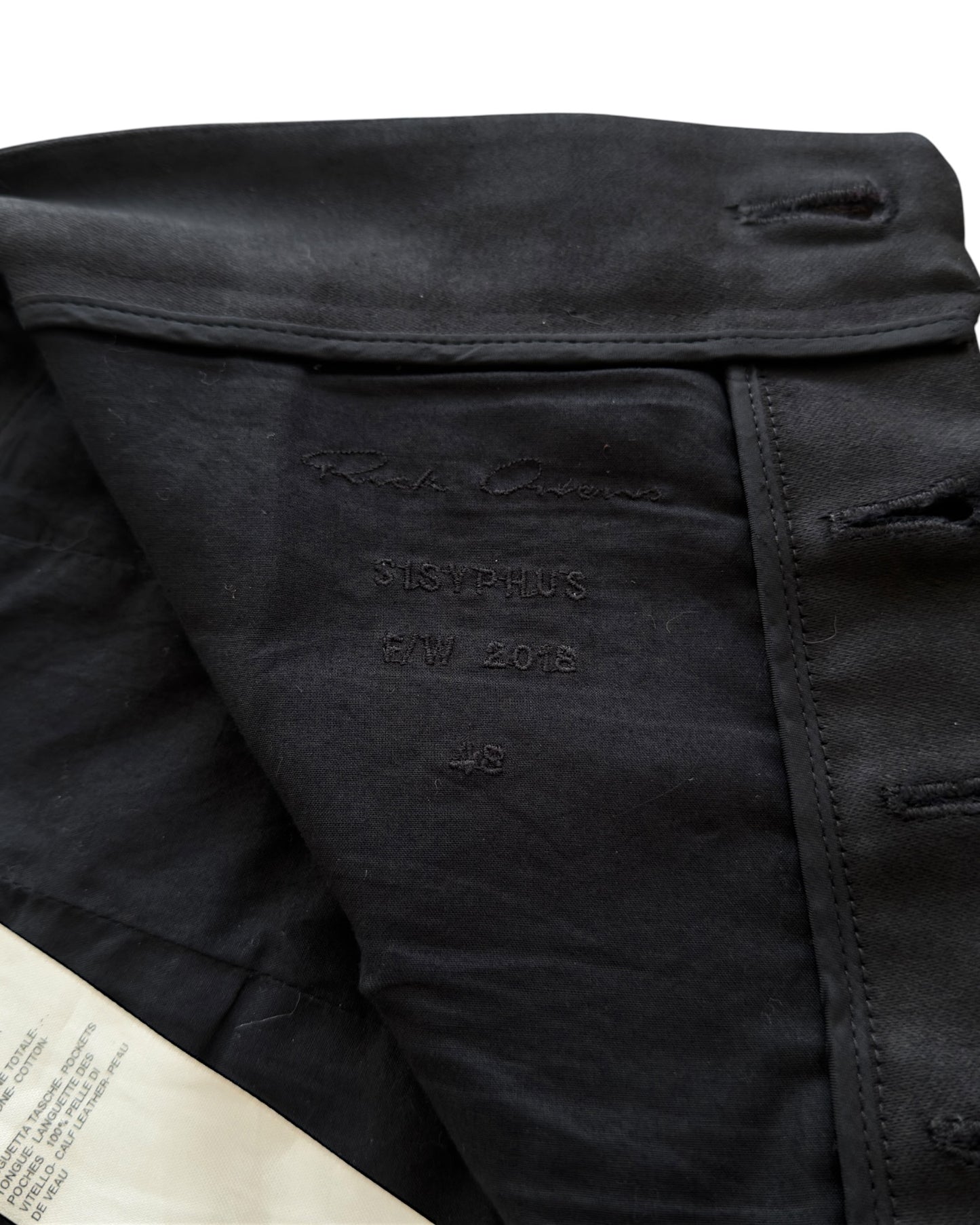 Rick Owens FW18 "Sisyphus" Cotton Moleskin Cargo Cropped Pants