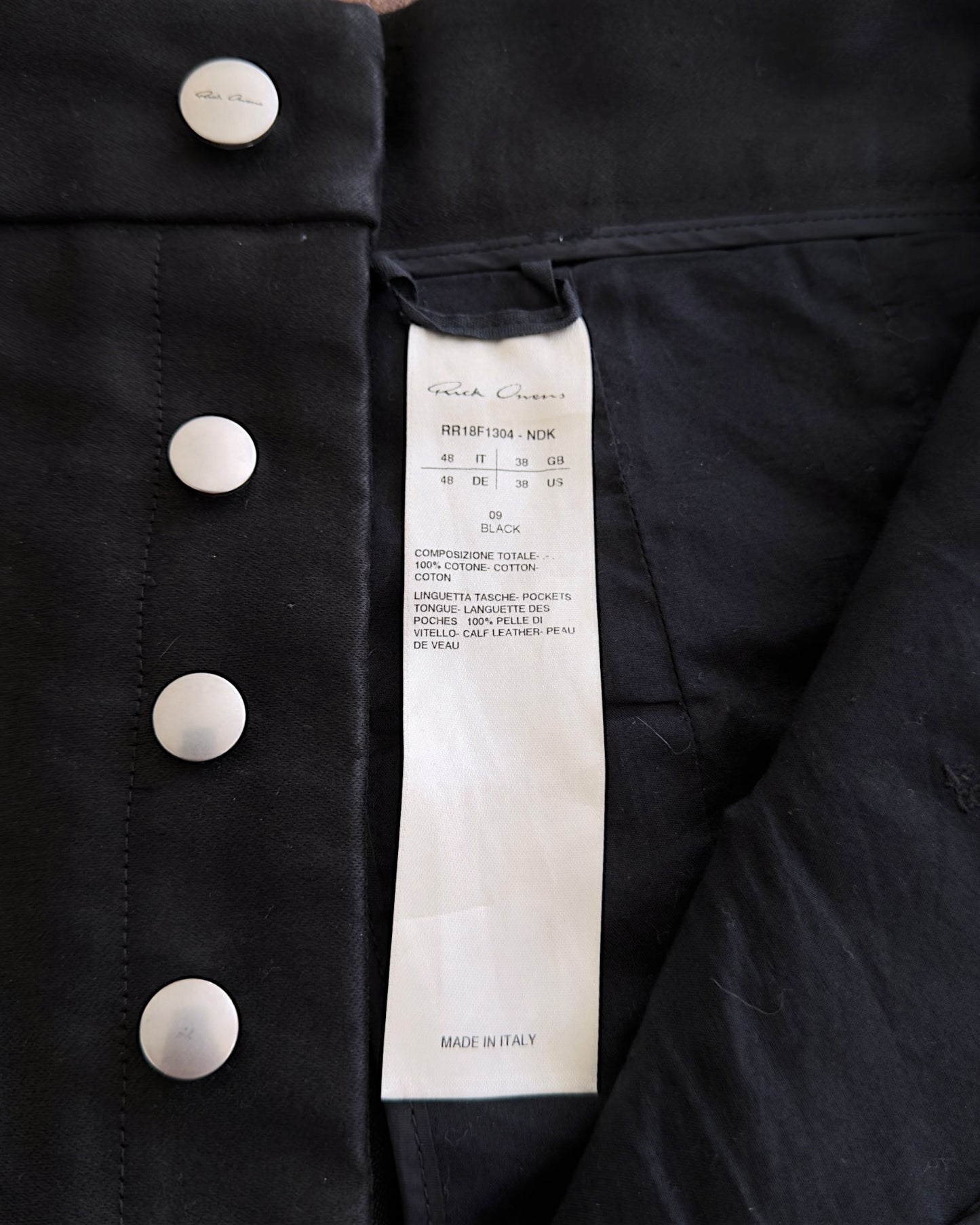Rick Owens FW18 "Sisyphus" Cotton Moleskin Cargo Cropped Pants