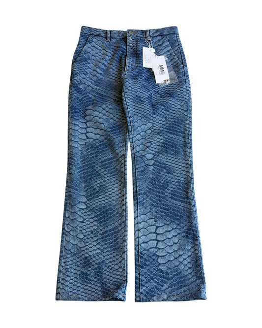 Maison Margiela MM6 SS22 Snakeskin Pattern Straight Denim Jeans